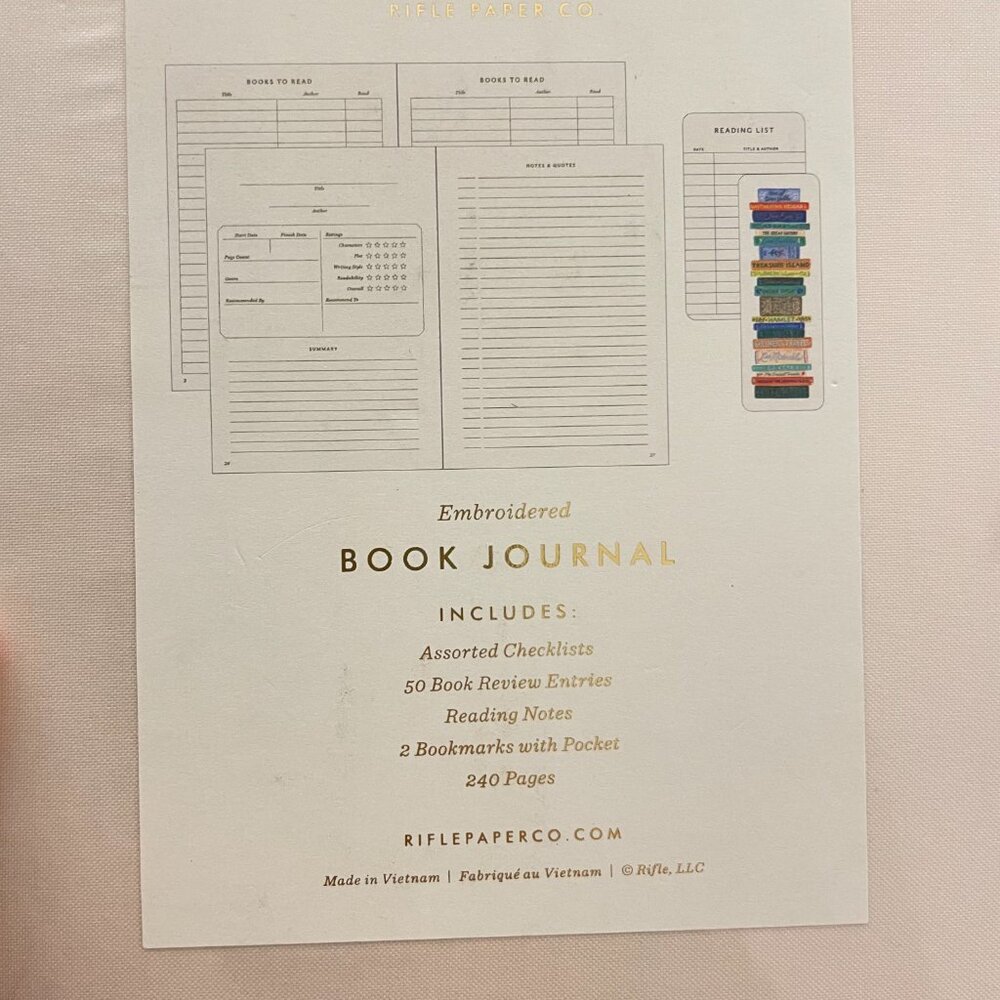 Rifle Paper Co. Book Club Embroidered Book Journal - Picture 3 of 7